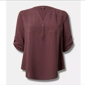 Women's Plum Button-Up Blouse